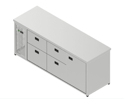 [PNS-041_2160x700x900] Chladiaci stôl nápojový - 4 zásuvky, 1 dvere