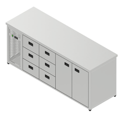 [PGS-062_2100x700x900] Chladiaci stôl pre GN - 6 zásuviek, 2 dvere