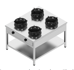 Plynový sporák priestorový- 4 horáky - 4x13 kW, V 750 mm