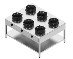Plynový sporák priestorový- 6 horákov - 6x18 kW, V 750 mm